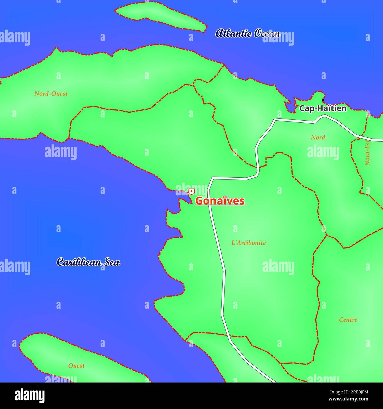 Map of Gonaïves City in Haiti Stock Photo - Alamy
