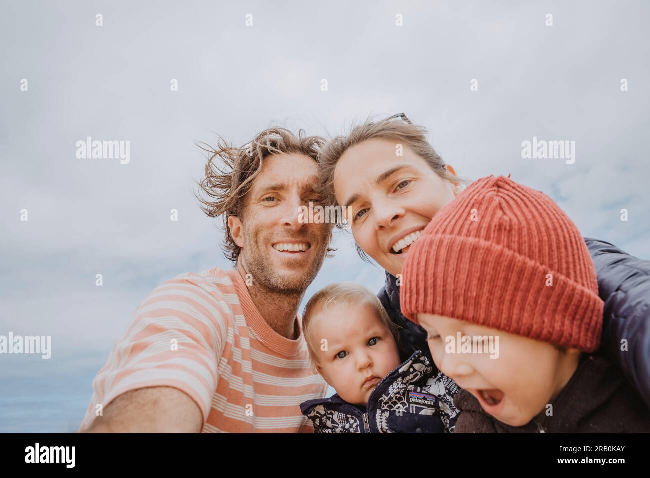 Family by the sea Stock Photo