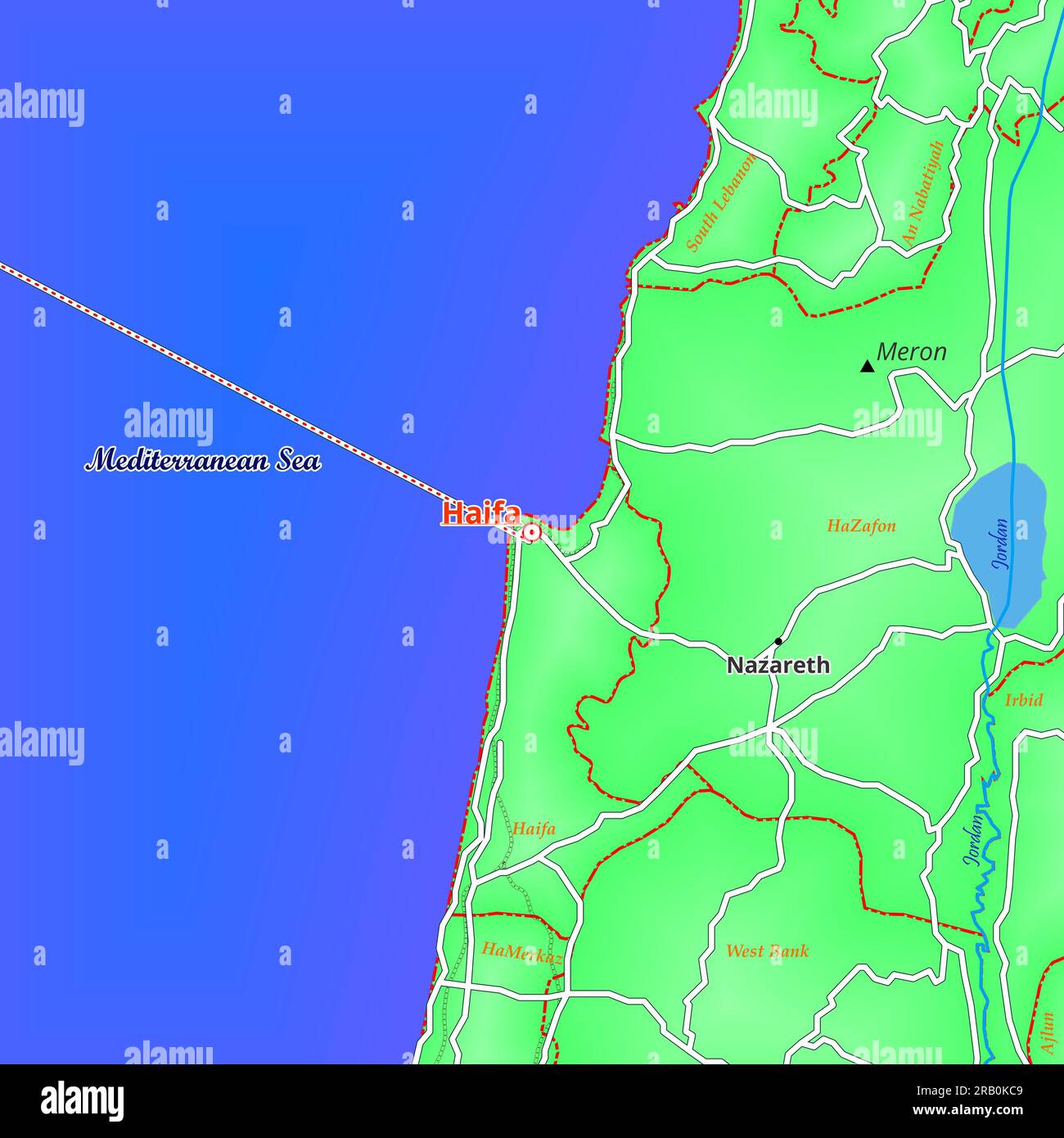 Map of Haifa City in Israel Stock Photo Alamy