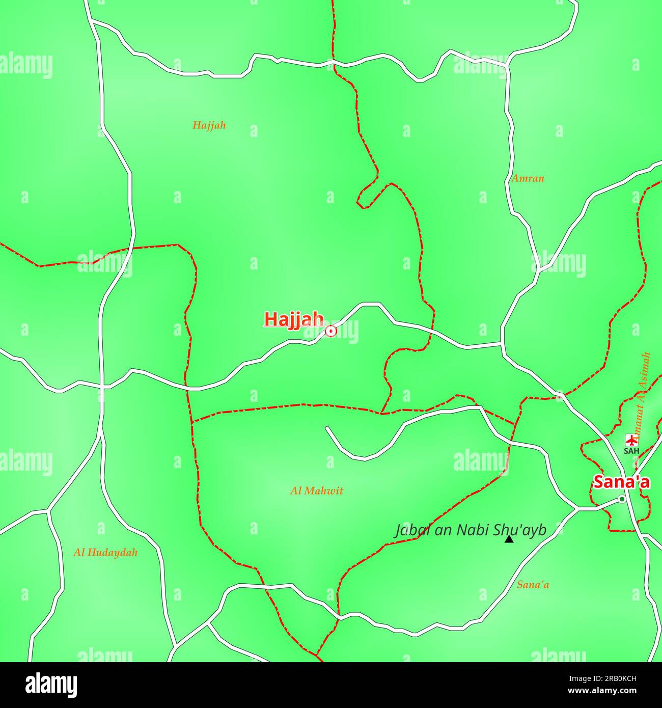 Map of Hajjah City in Yemen Stock Photo Alamy