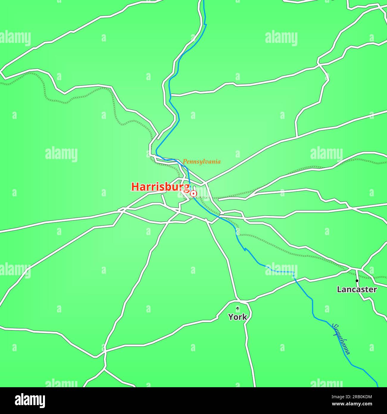 Map of Harrisburg City in United States of America Stock Photo Alamy