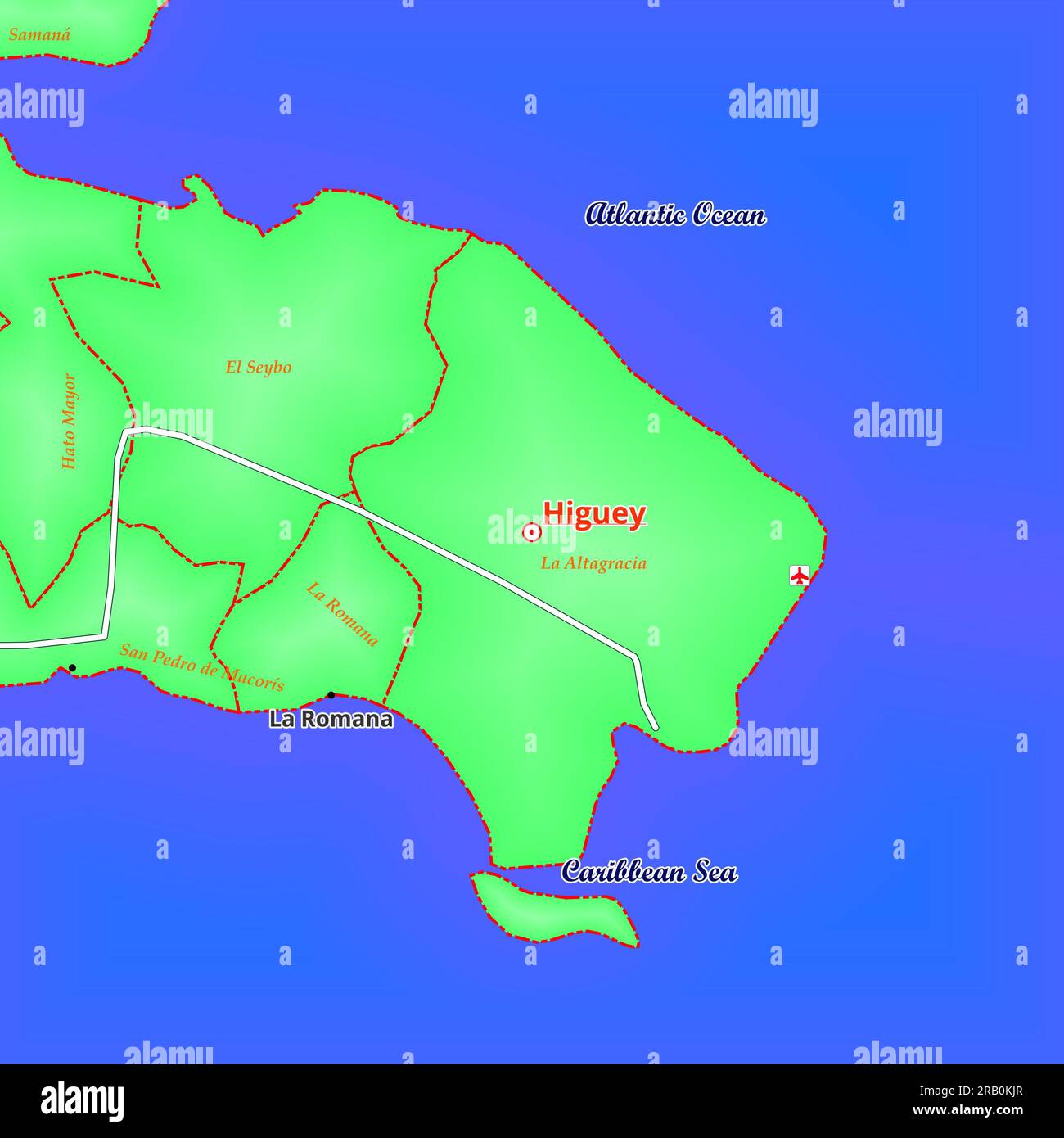 Map of Higuey City in Dominican Republic Stock Photo Alamy
