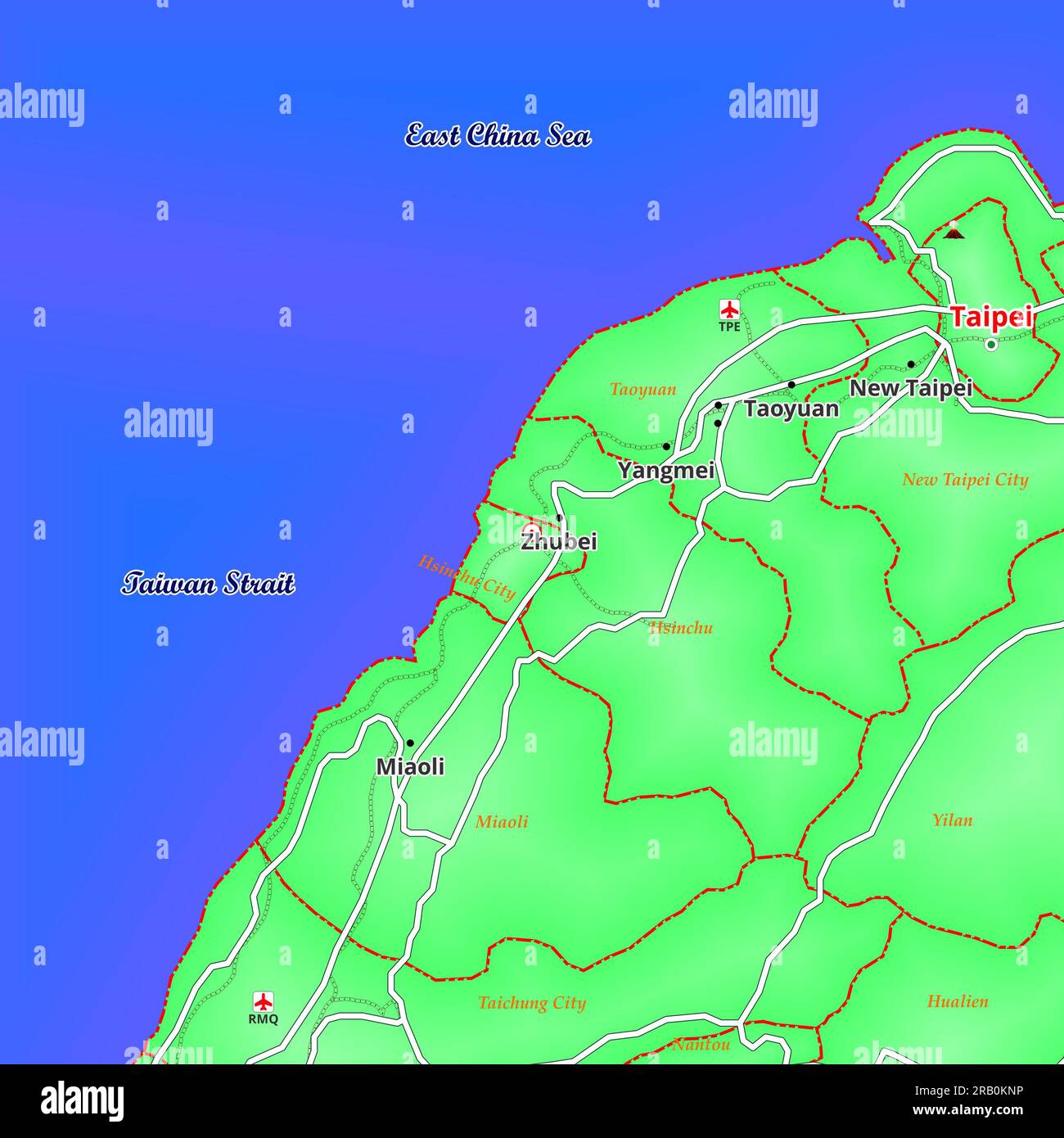Map of Hsinchu City in Taiwan Stock Photo Alamy