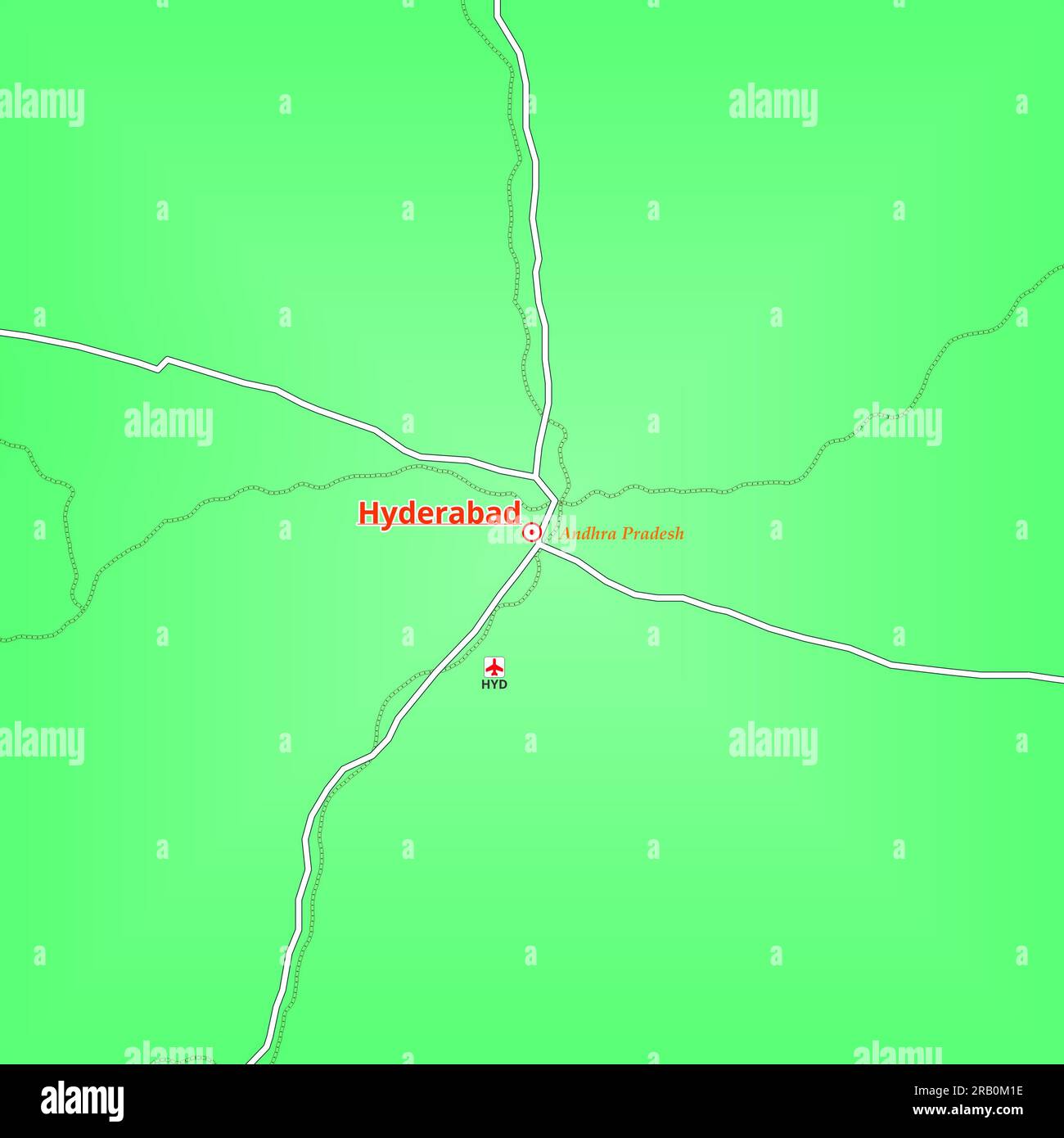 Map of Hyderabad City in India Stock Photo Alamy