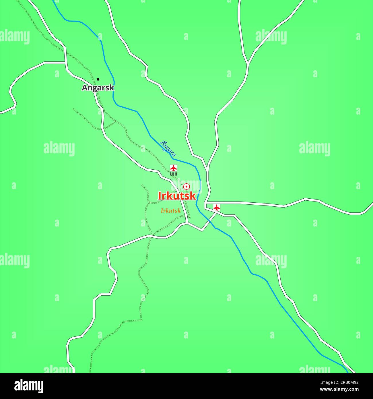 Map of Irkutsk City in Russia Stock Photo - Alamy