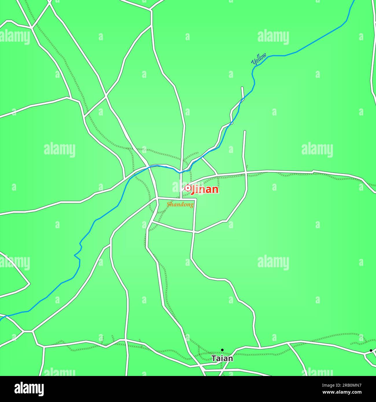 Map Of Jinan City In China 2RB0MN7 
