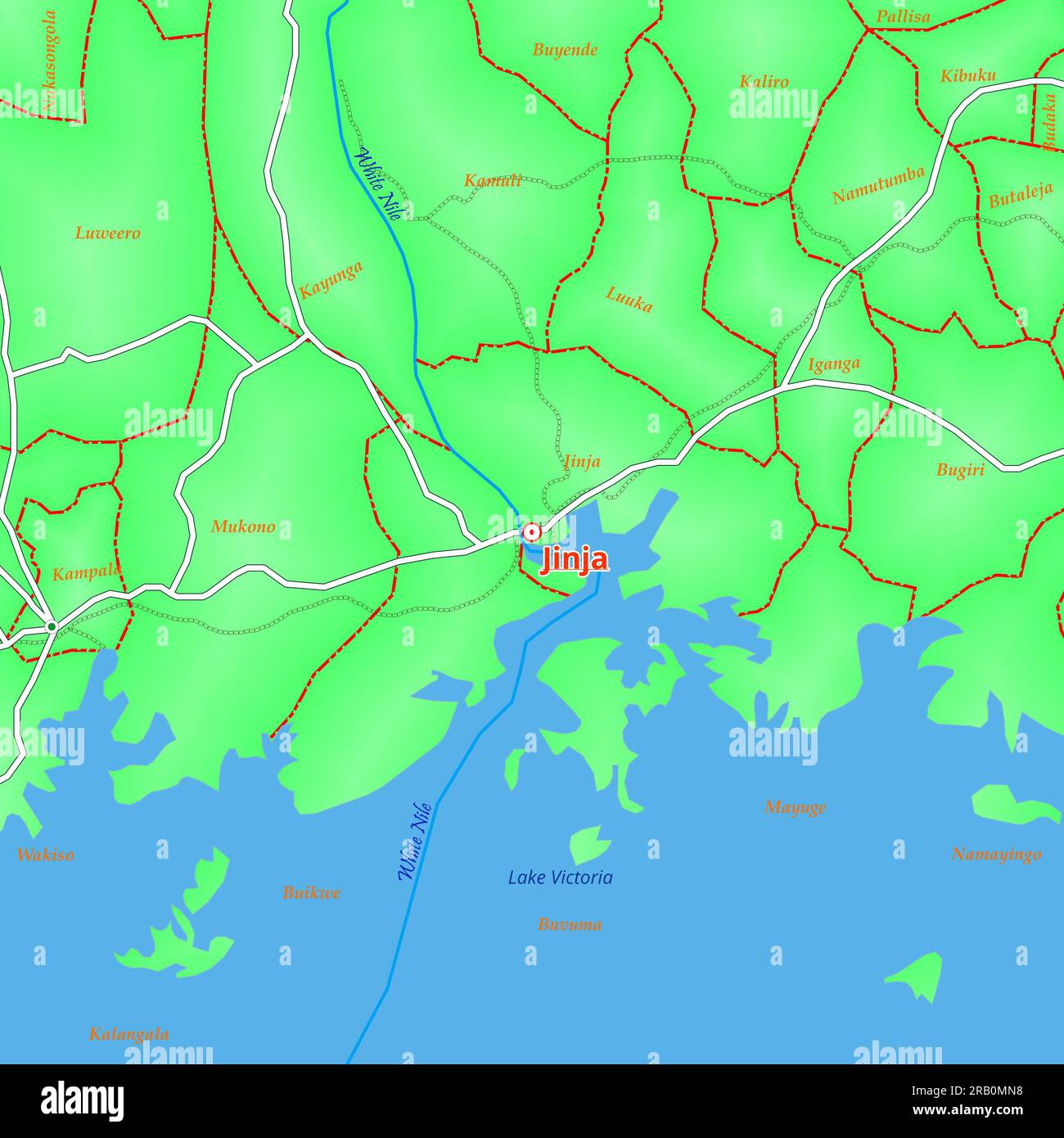 Map of Jinja City in Uganda Stock Photo Alamy