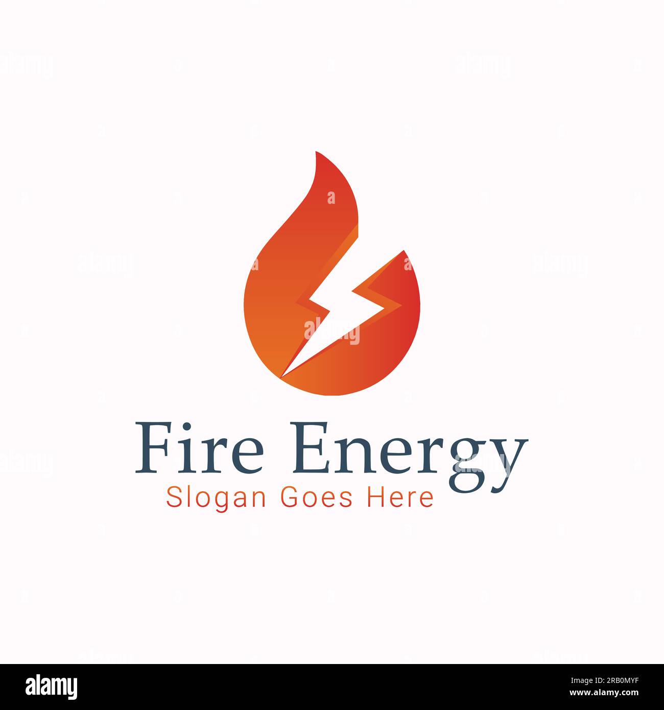 Fire Energy Logo Design Flame Power Electric Fire Stock Vector