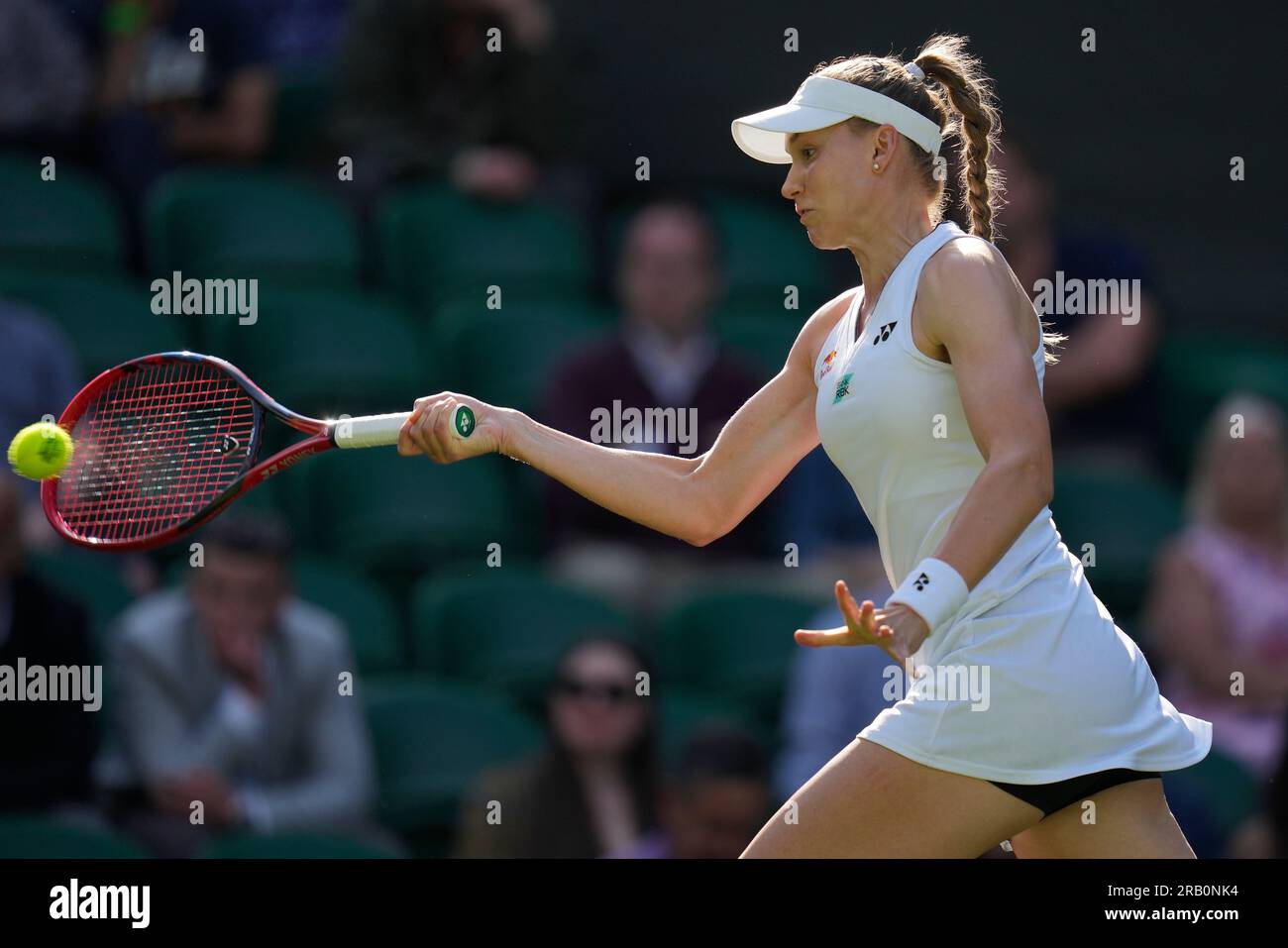 Kazakhstan's Elena Rybakina returns to Alize Cornet of France in a ...