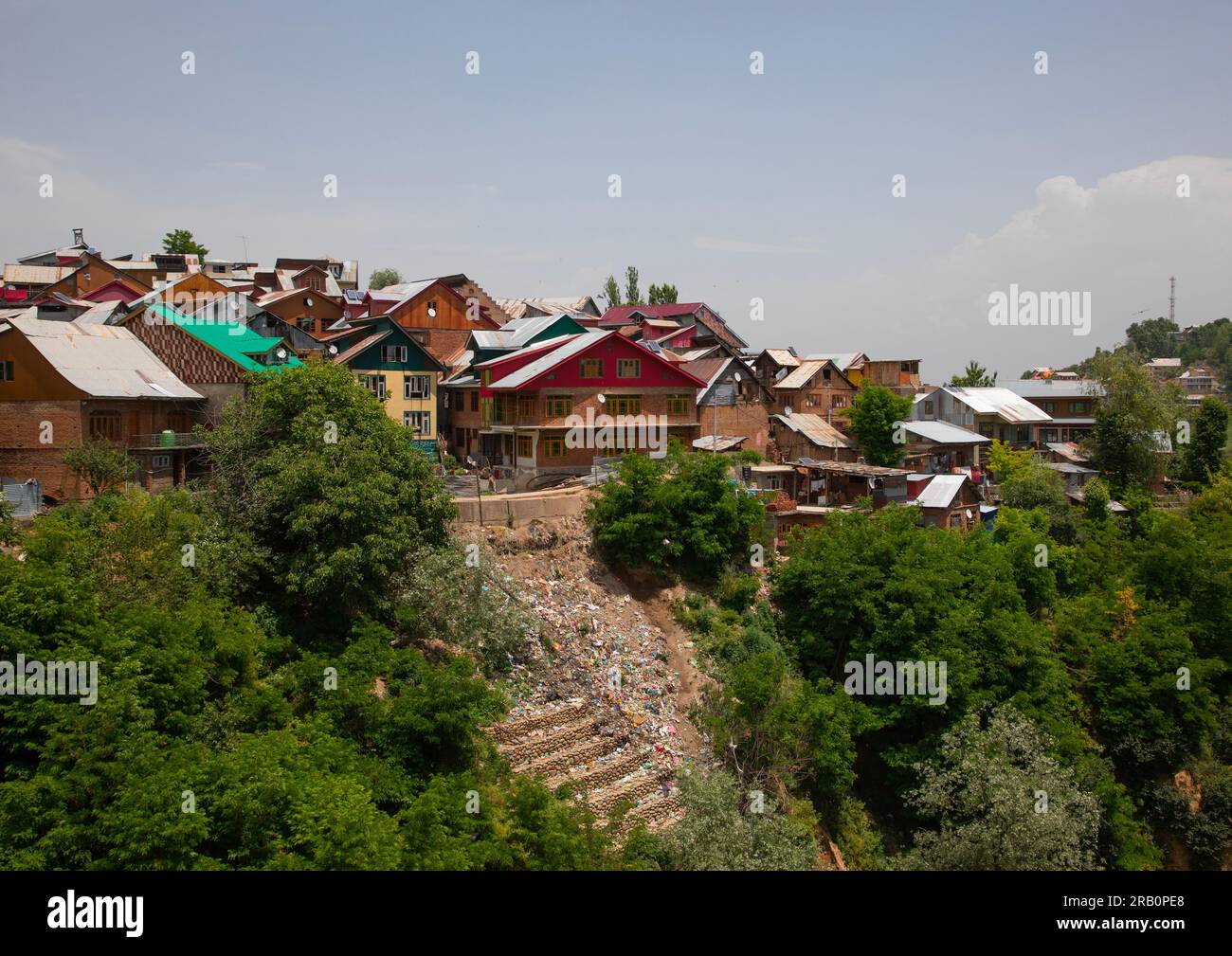 Garbages in front of kashmiri heritage buildings, Jammu and Kashmir