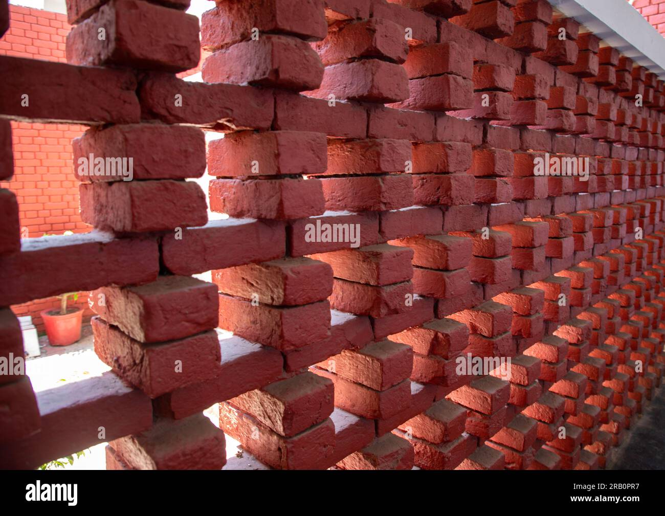 Red bricks in MLA Hostel Punjab Sector 4 by Le Corbusier, Punjab State