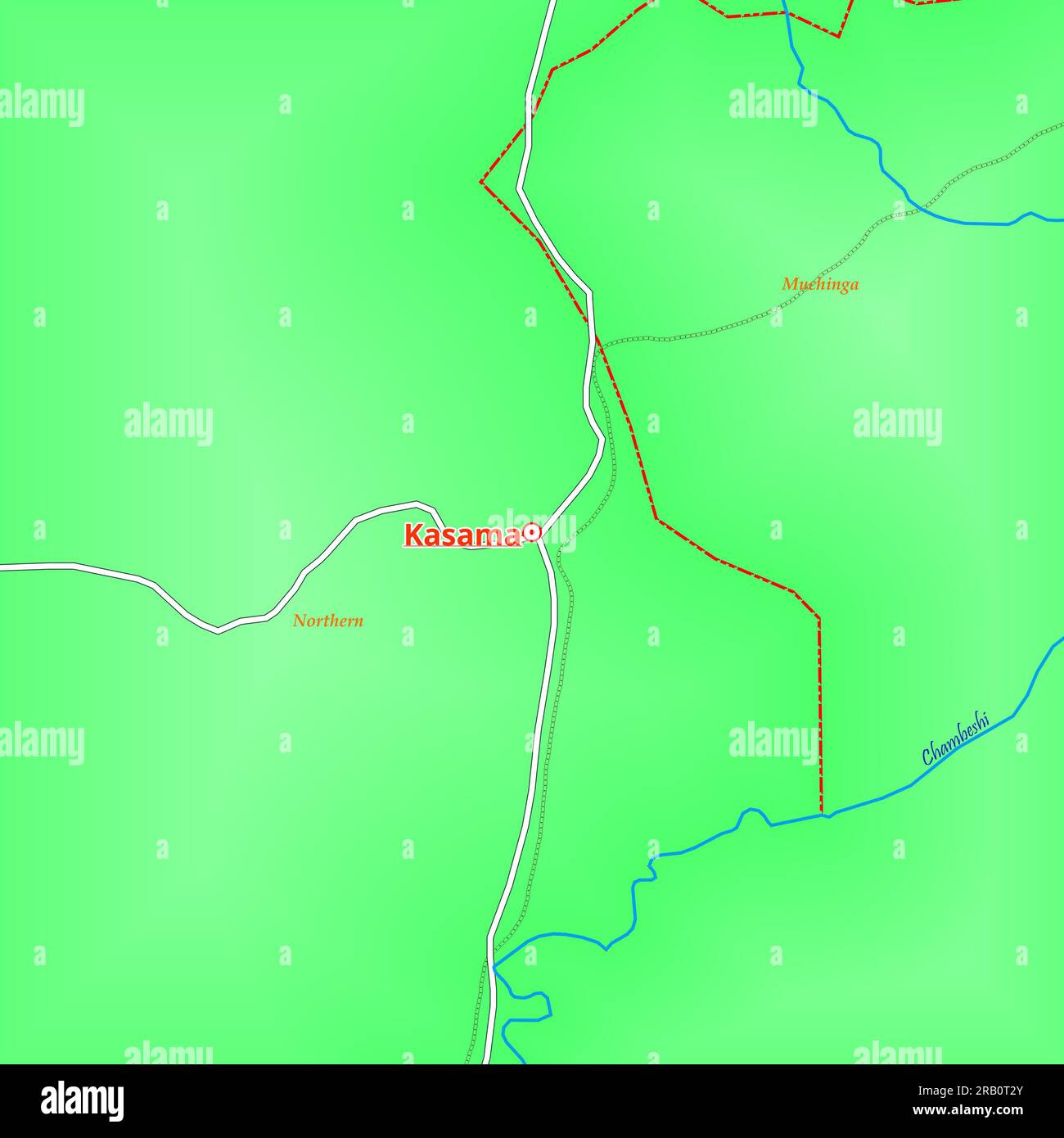 Map of Kasama City in Zambia Stock Photo Alamy