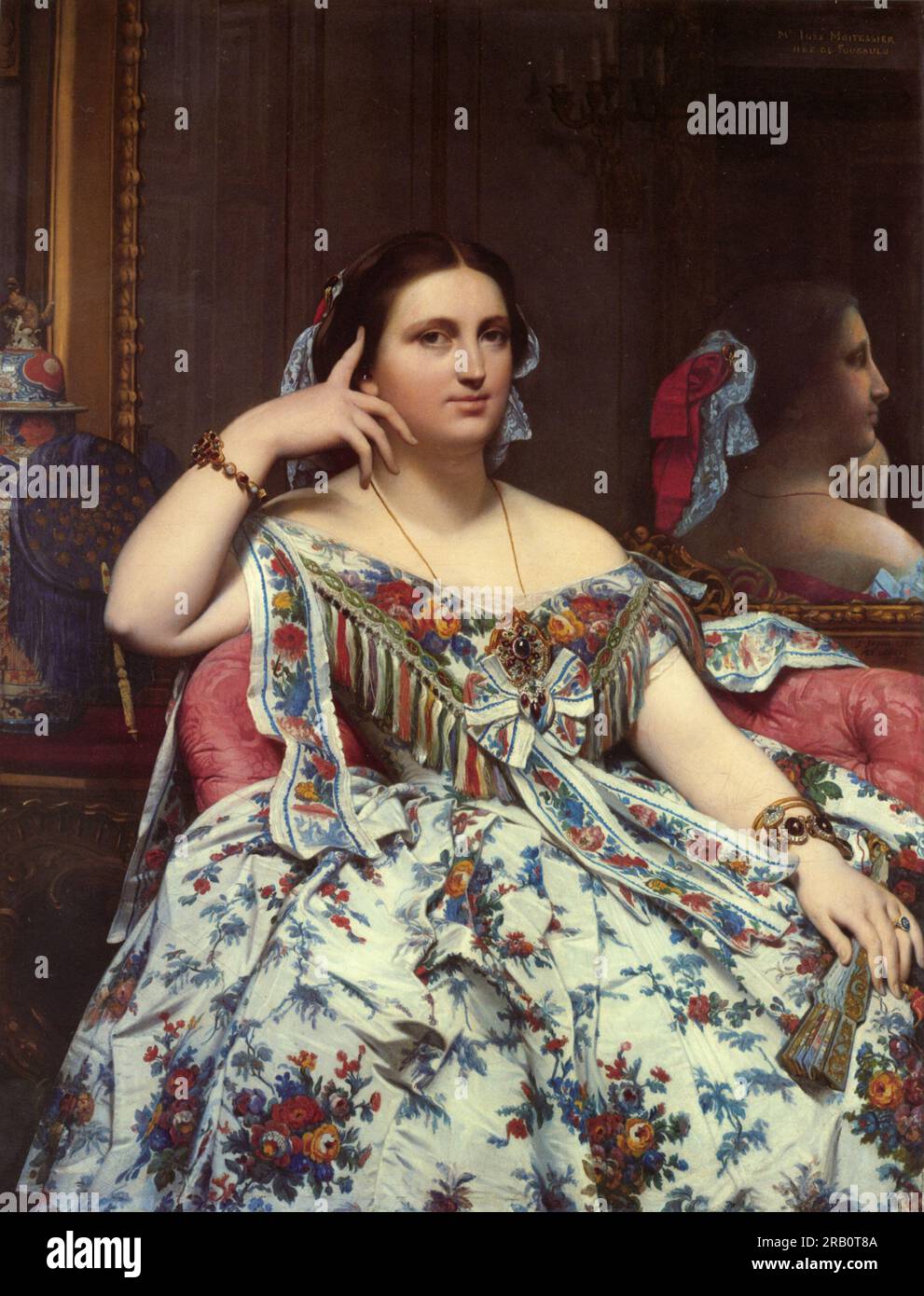 Portrait of Madame Moitessier Sitting 1856 by Jean Auguste Dominique Ingres Stock Photo