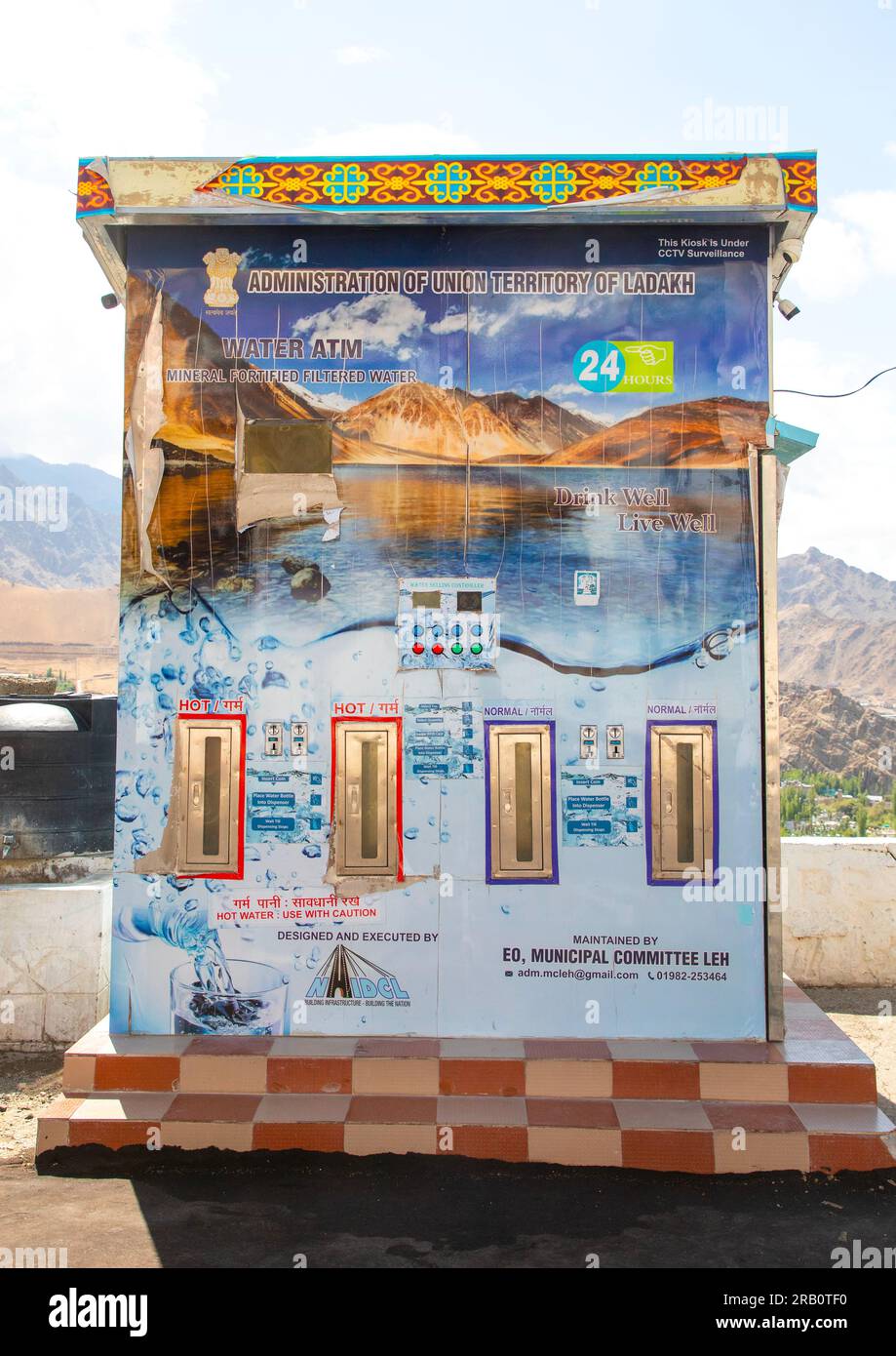 Water vending machine aka Water ATM, Ladakh, Leh, India Stock Photo