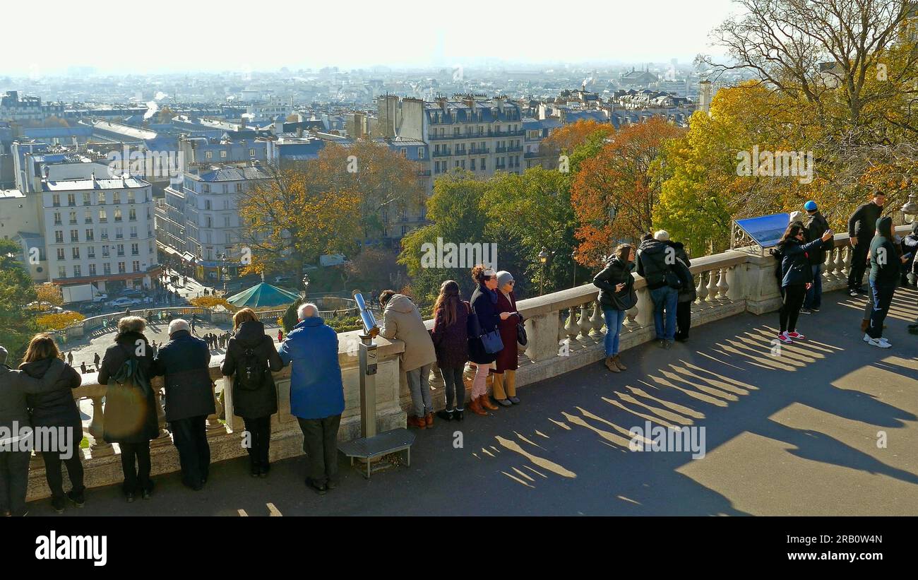 View of Paris from Montmartre, Paris, Ville de Paris, Ile de France, France Stock Photo