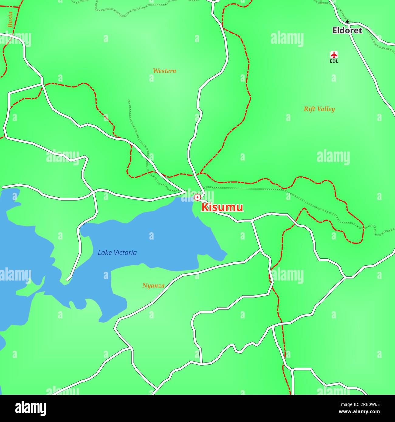 Map of Kisumu City in Kenya Stock Photo Alamy