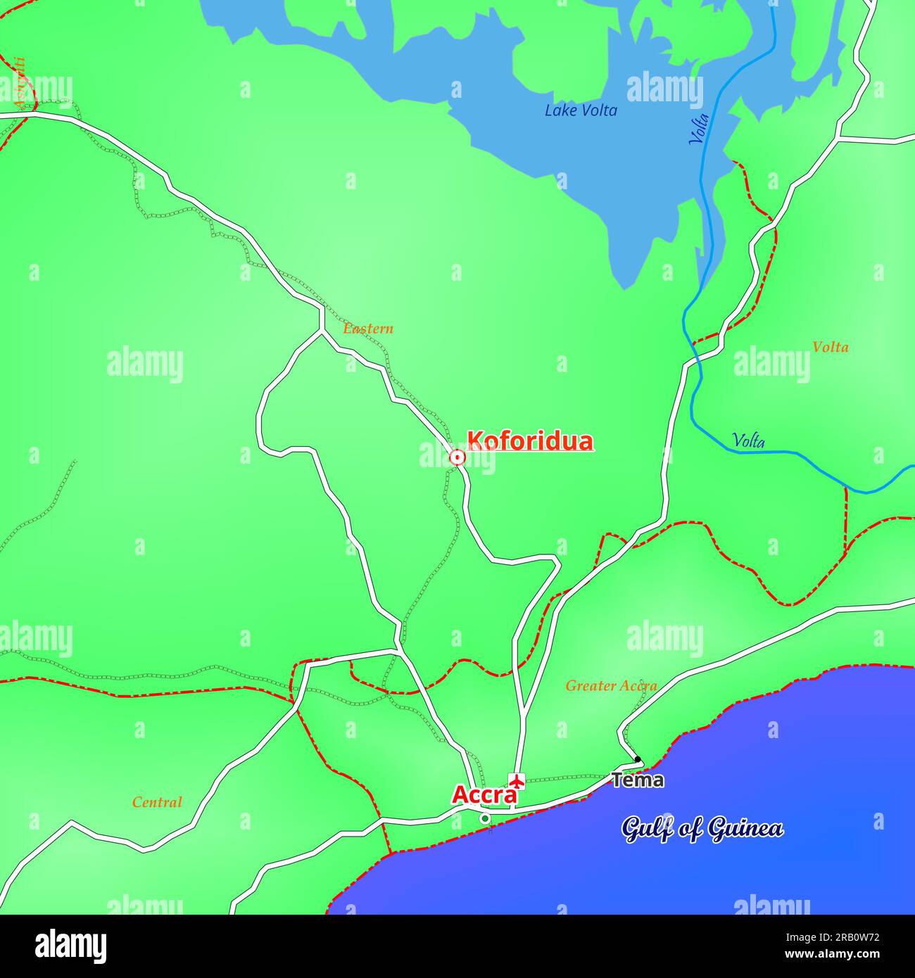 Map of Koforidua City in Ghana Stock Photo Alamy