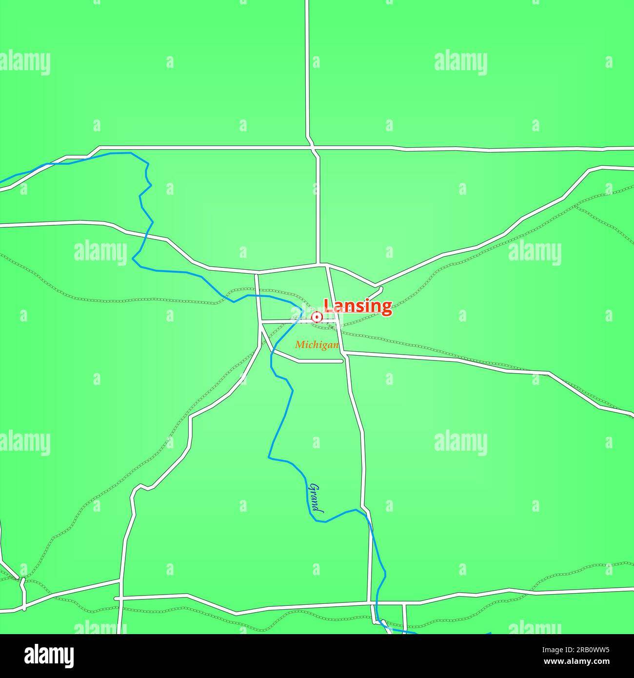 Map of Lansing City in United States of America Stock Photo Alamy