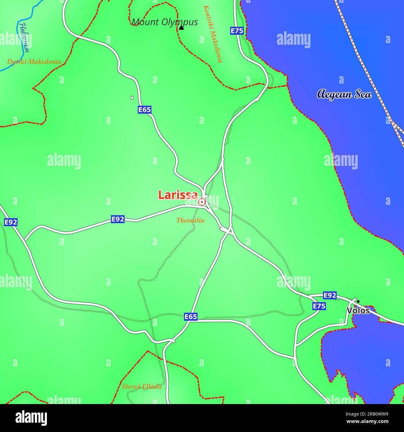 Map of Larissa City in Greece Stock Photo - Alamy