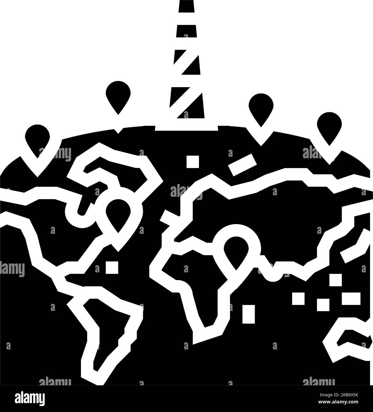 oil field mapping petroleum engineer glyph icon vector illustration