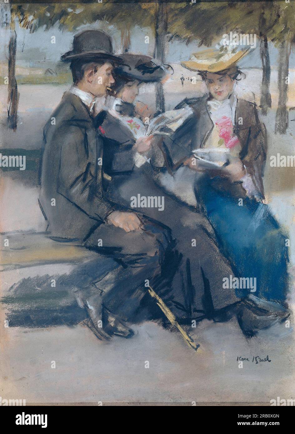 In the Bois De Boulogne Close to Parijs 1919 by Isaac Israels Stock Photo