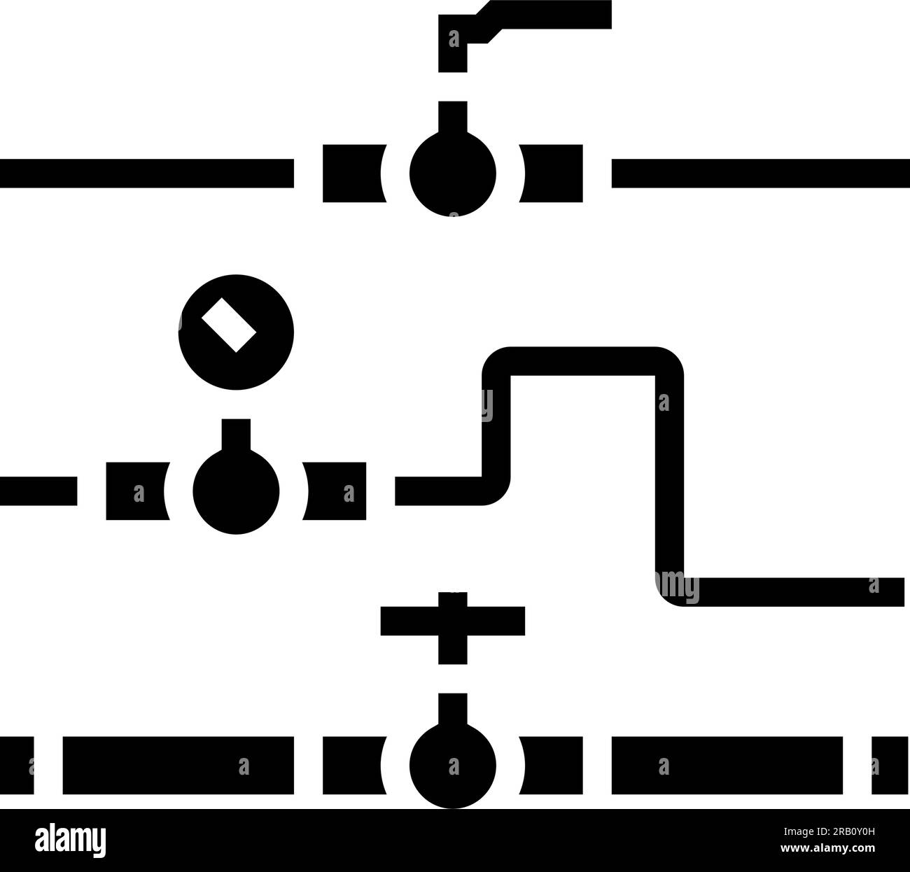 pipeline system petroleum engineer glyph icon vector illustration Stock ...