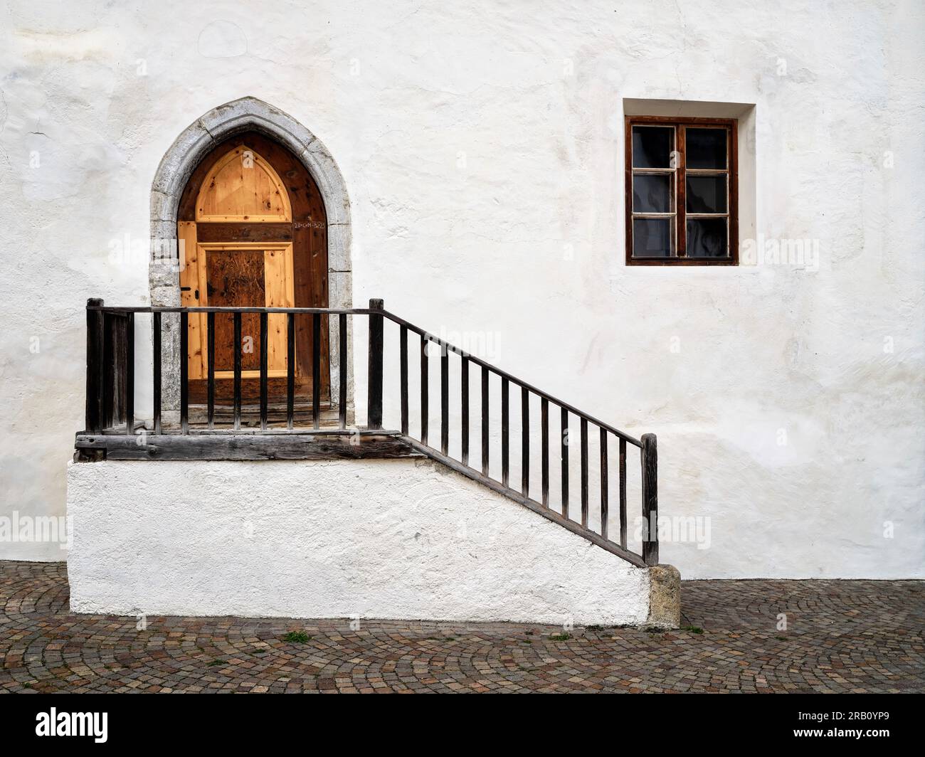 Marienberg Monastery on the Reschen Pass, Stock Photo