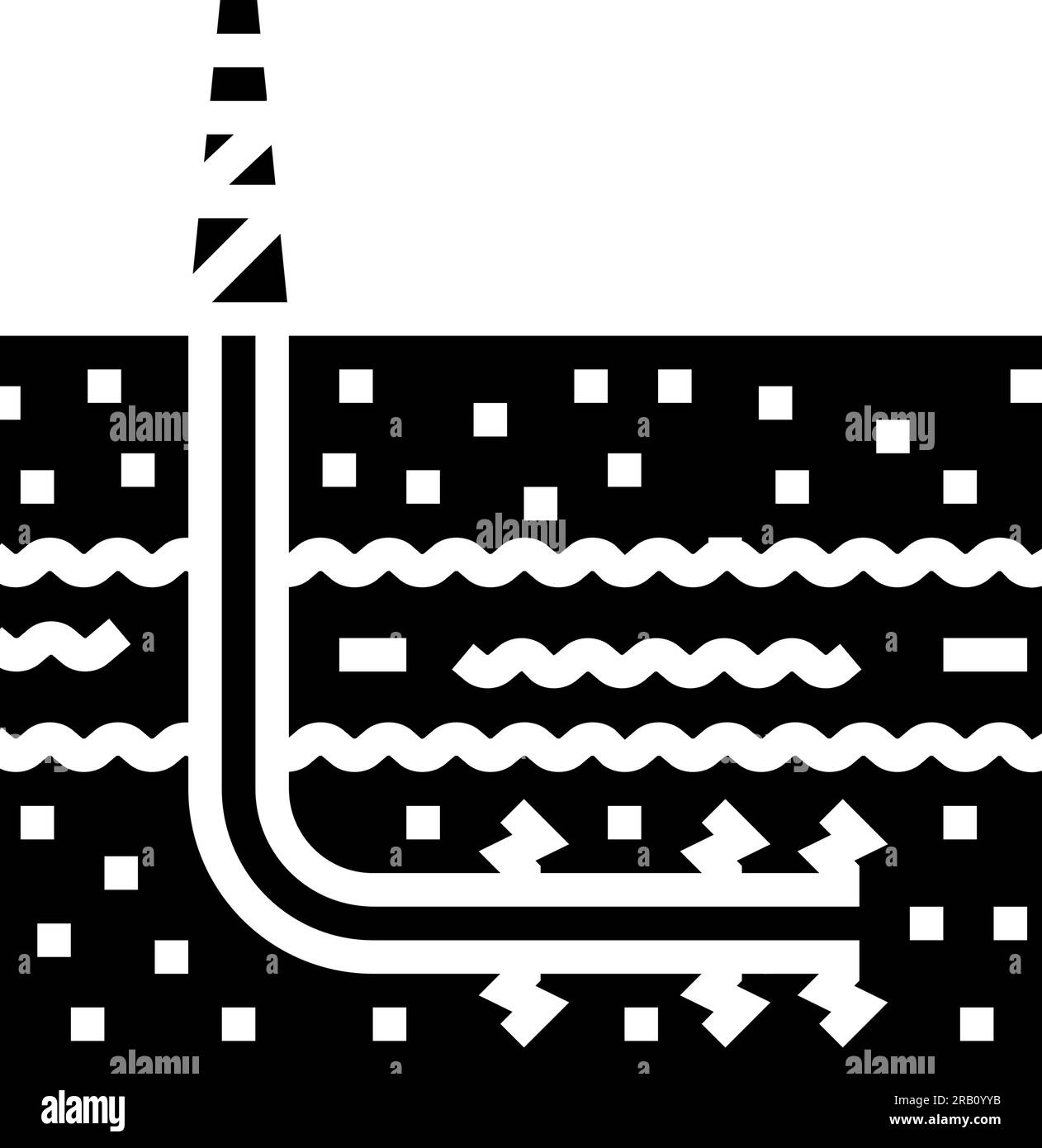 hydraulic fracturing petroleum engineer glyph icon vector illustration
