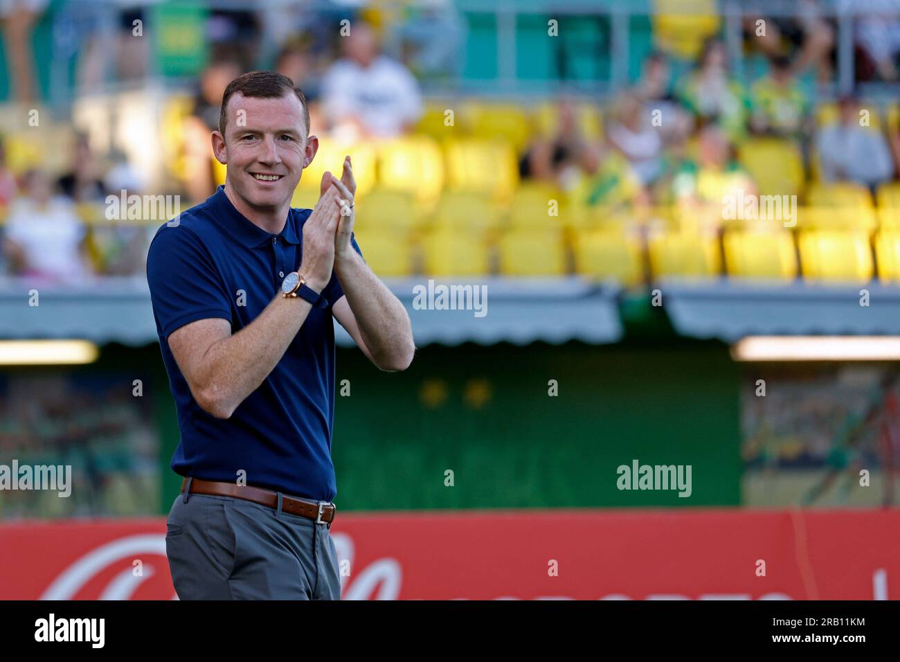 JUNE 3, 2023 - ST. PETERSBURG, FLORIDA: Tampa Bay Rowdies Head Coach Neill Collins during the Tampa Bay Rowdies match against Sacramento Republic FC at Al Lang Stadium. Collins was named the Head Coach at Barnsley F.C. on July 6, 2023. Stock Photo