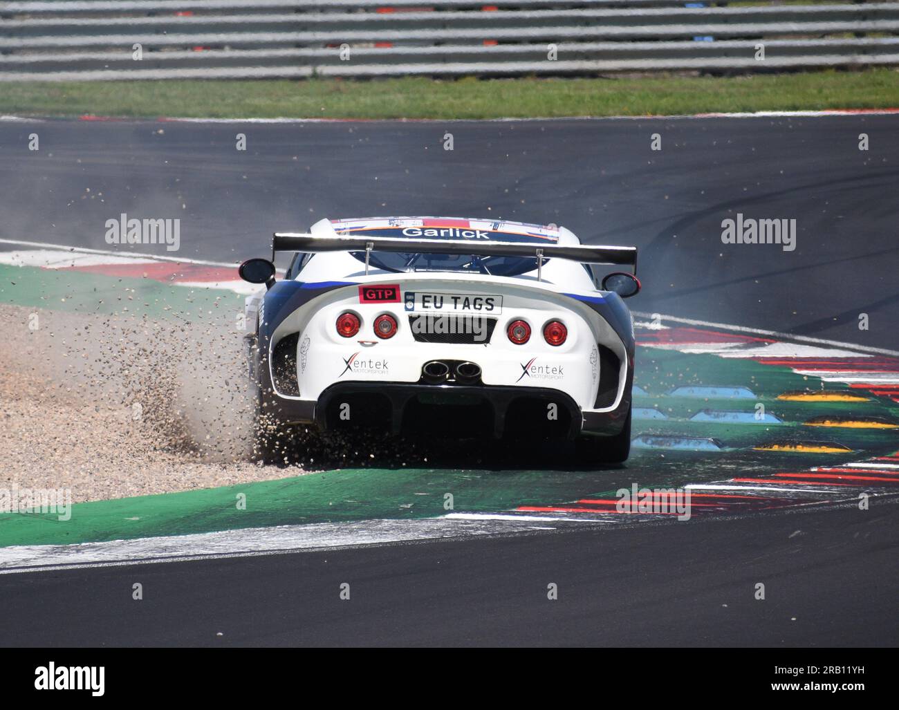 Race Car backwards in the Gravel Stock Photo Alamy