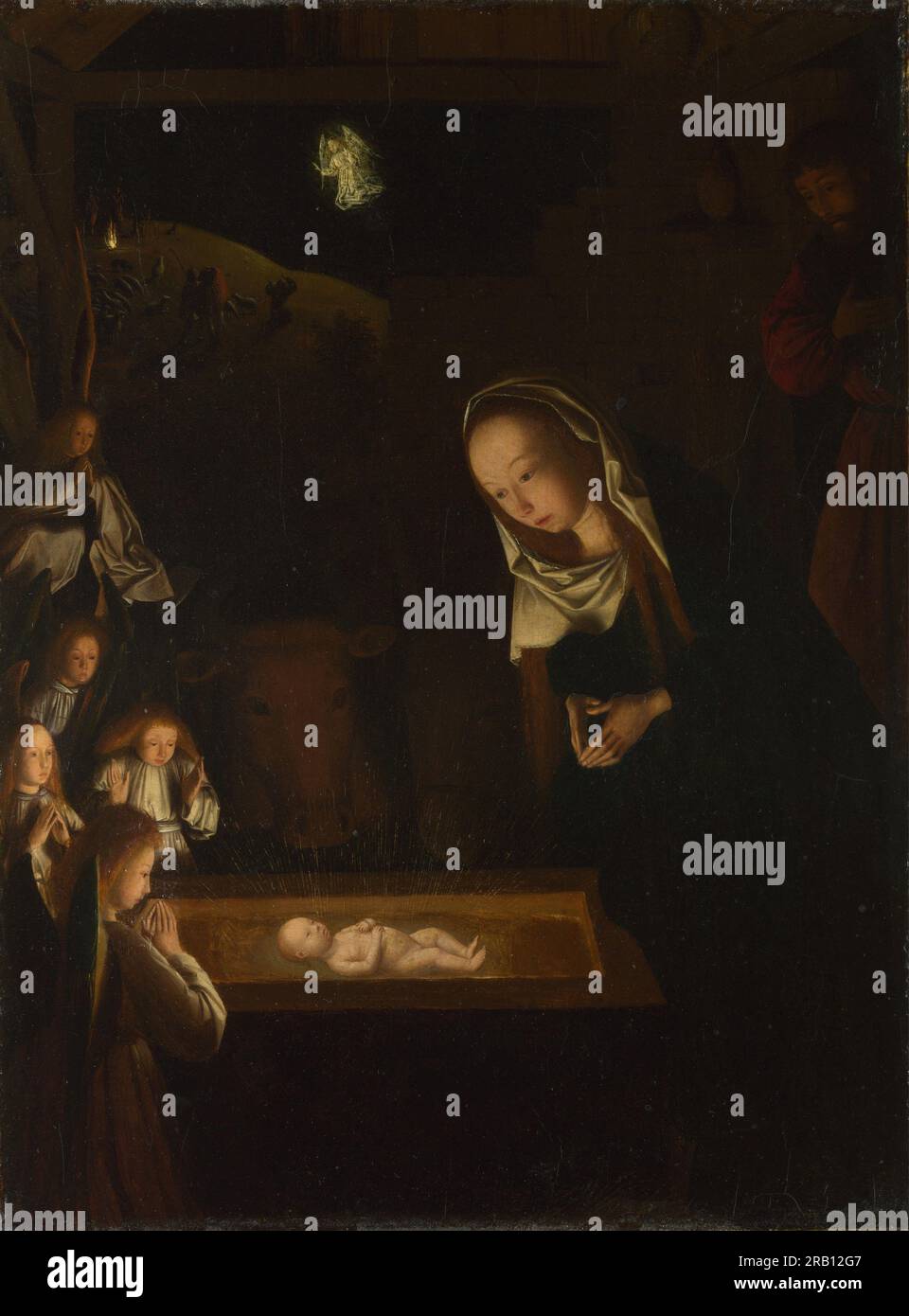 Nativity at Night 1490 by Geertgen tot Sint Jans Stock Photo Alamy