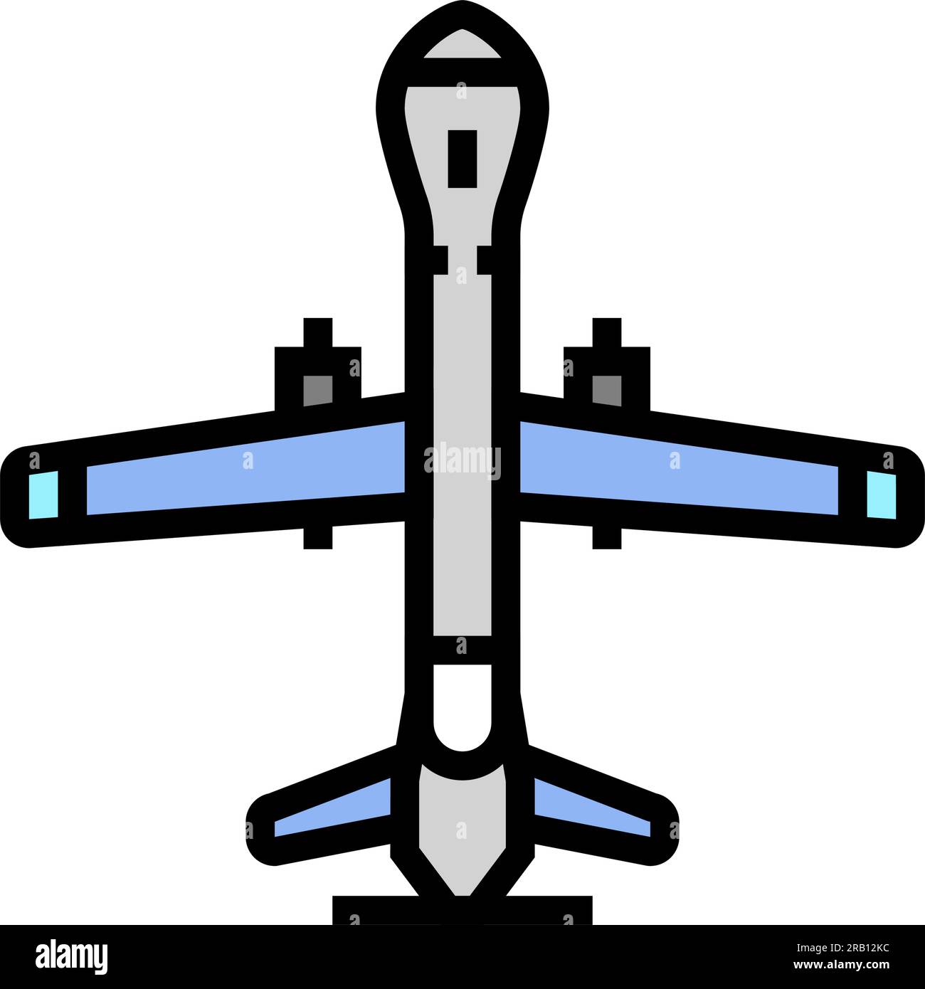 unmanned aerial vehicle aeronautical engineer color icon vector illustration Stock Vector
