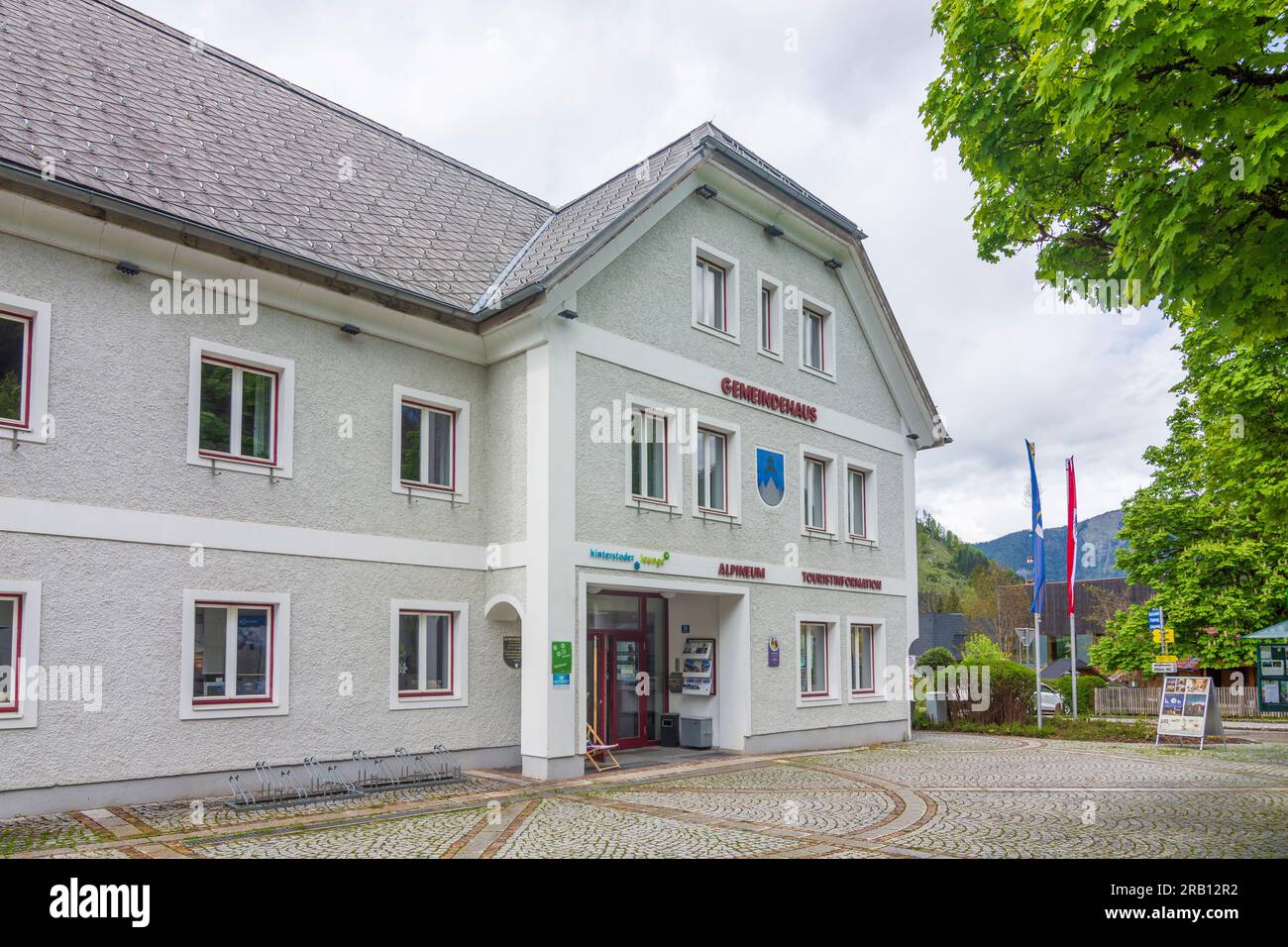 Hinterstoder, Town Hall in Pyhrn-Priel, Upper Austria, Austria Stock Photo