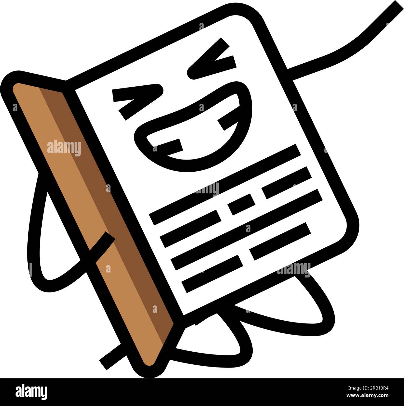 flat happy book character color icon vector illustration Stock Vector ...