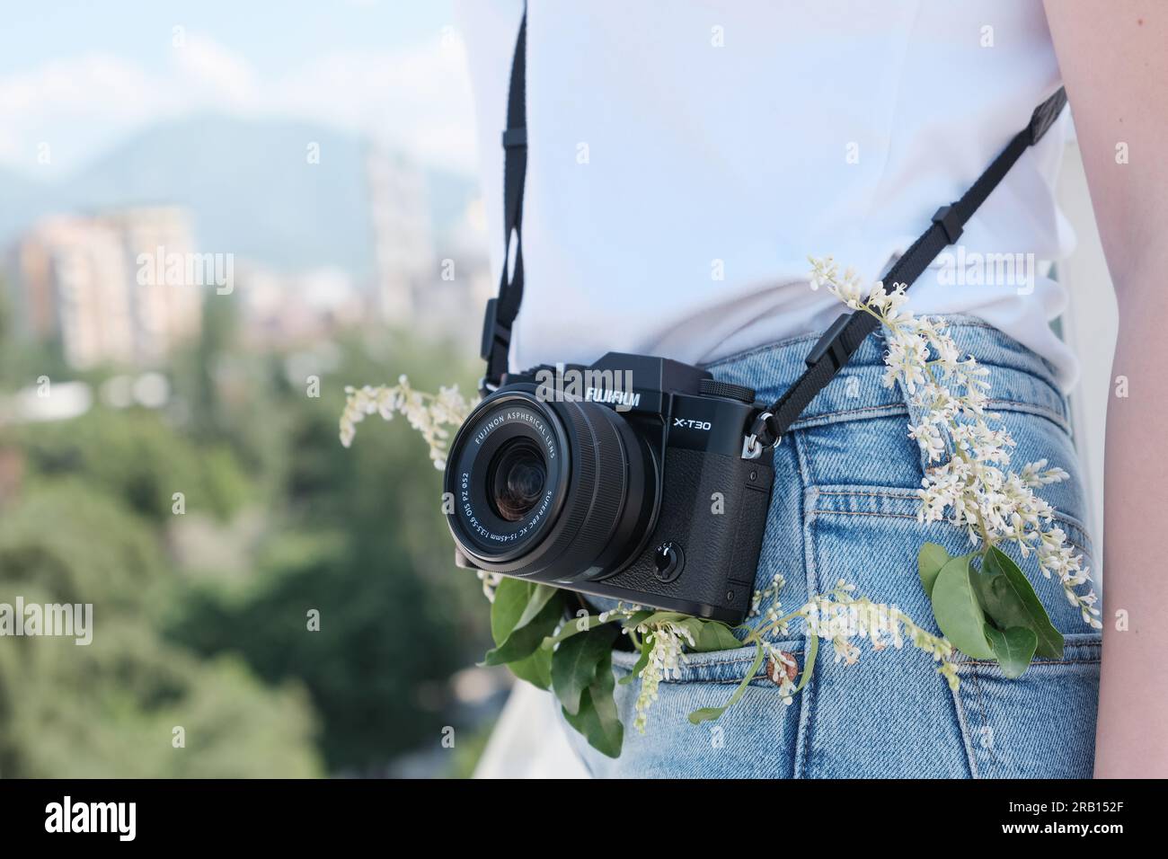 Tirana, Albania. May 2023 - FUJIFILM X-T30 mirrorless camera is