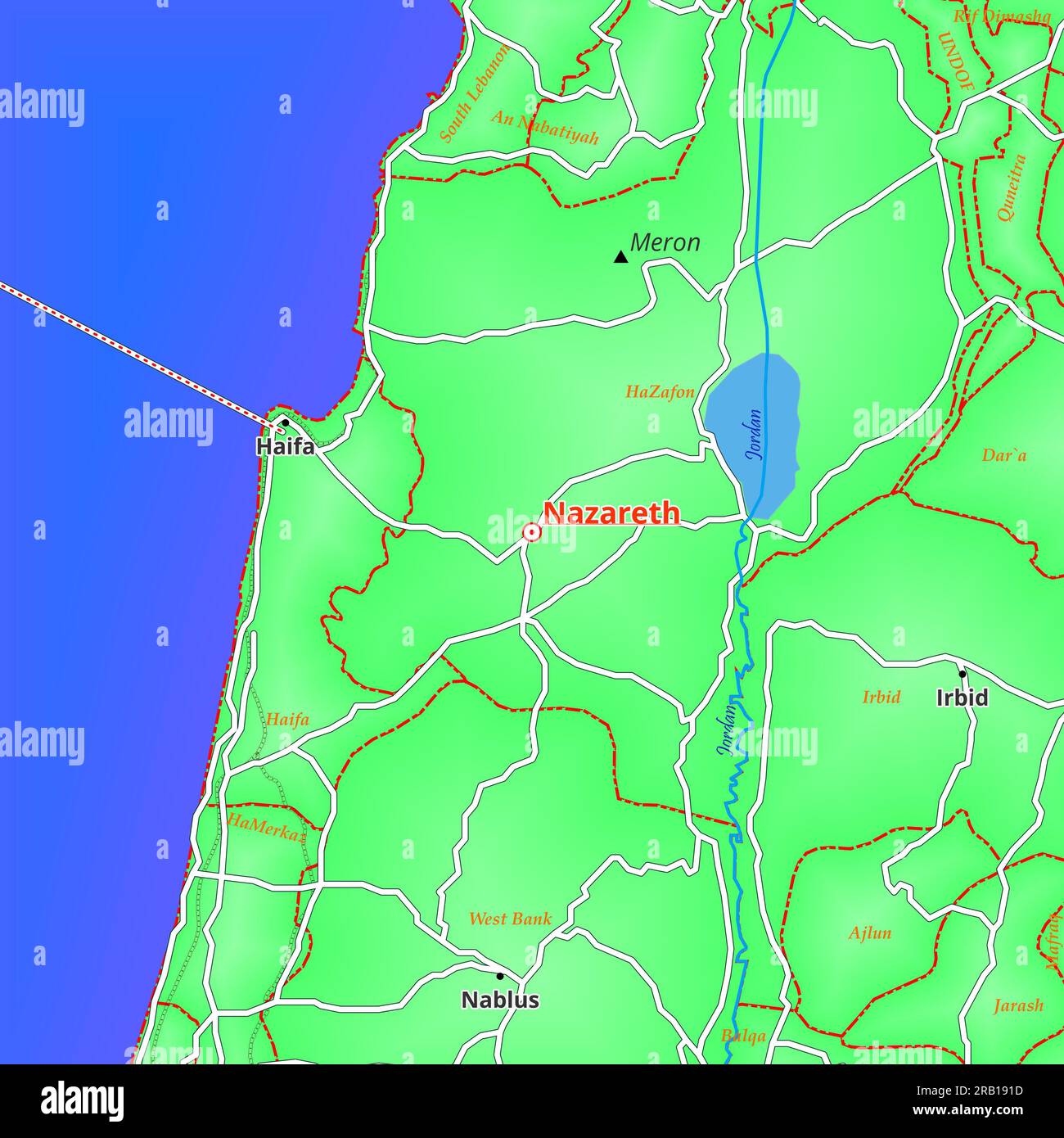 Map of Nazareth City in Israel Stock Photo Alamy