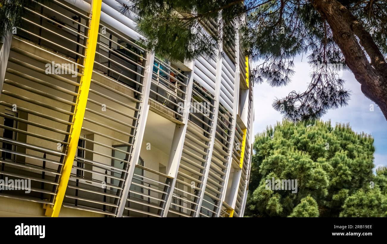 High-rise building in the Allee des Vignerons in Beziers. Stock Photo