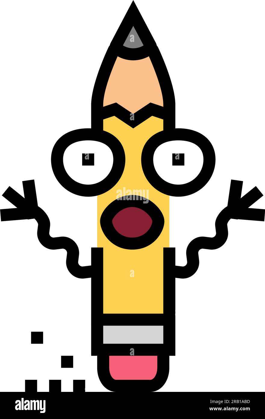 happy pen character color icon vector illustration Stock Vector Image