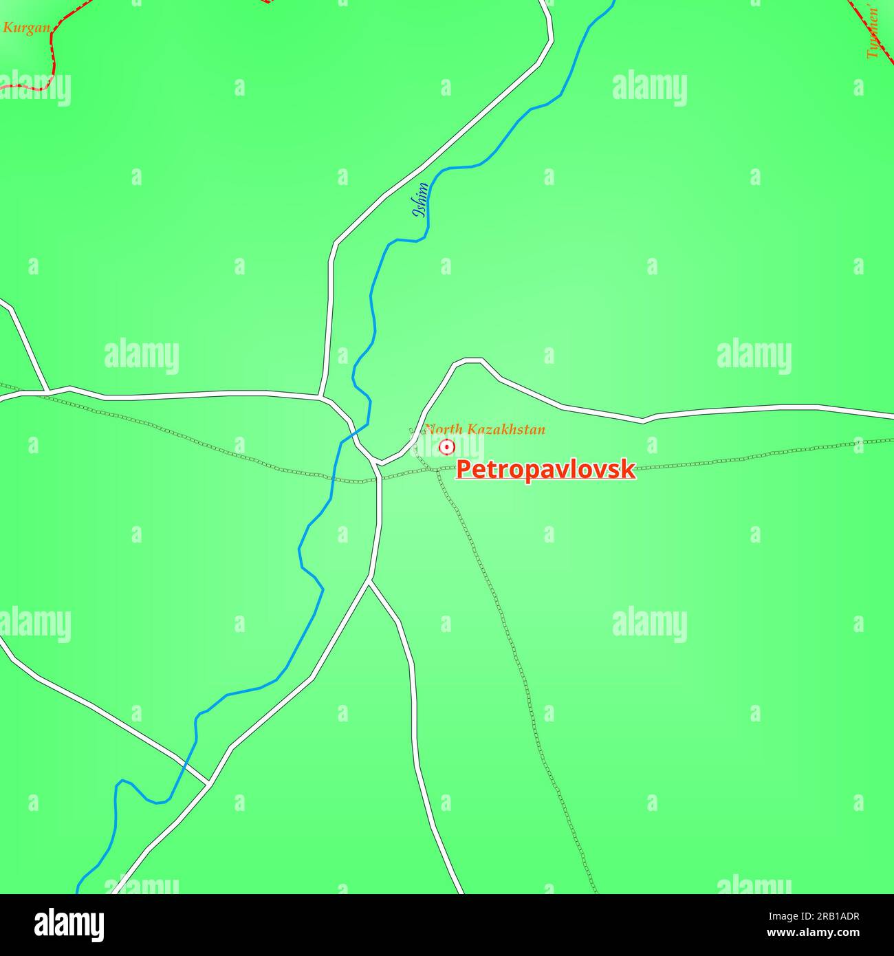 Map of Petropavlovsk City in Kazakhstan Stock Photo - Alamy