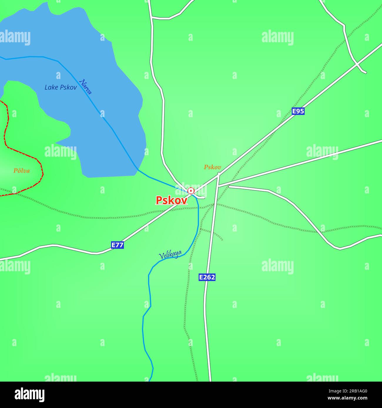 Map of Pskov City in Russia Stock Photo - Alamy
