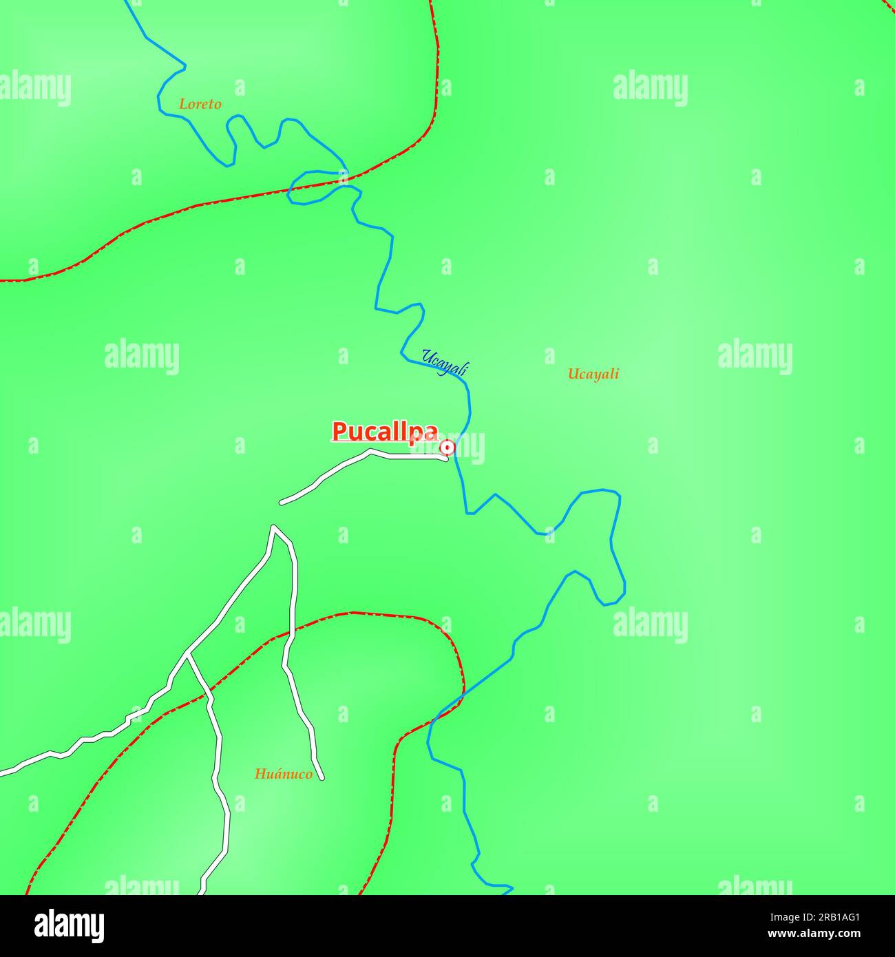 Map of Pucallpa City in Peru Stock Photo Alamy