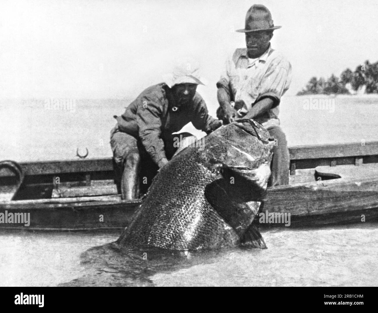 Catching a huge fish Black and White Stock Photos & Images - Alamy