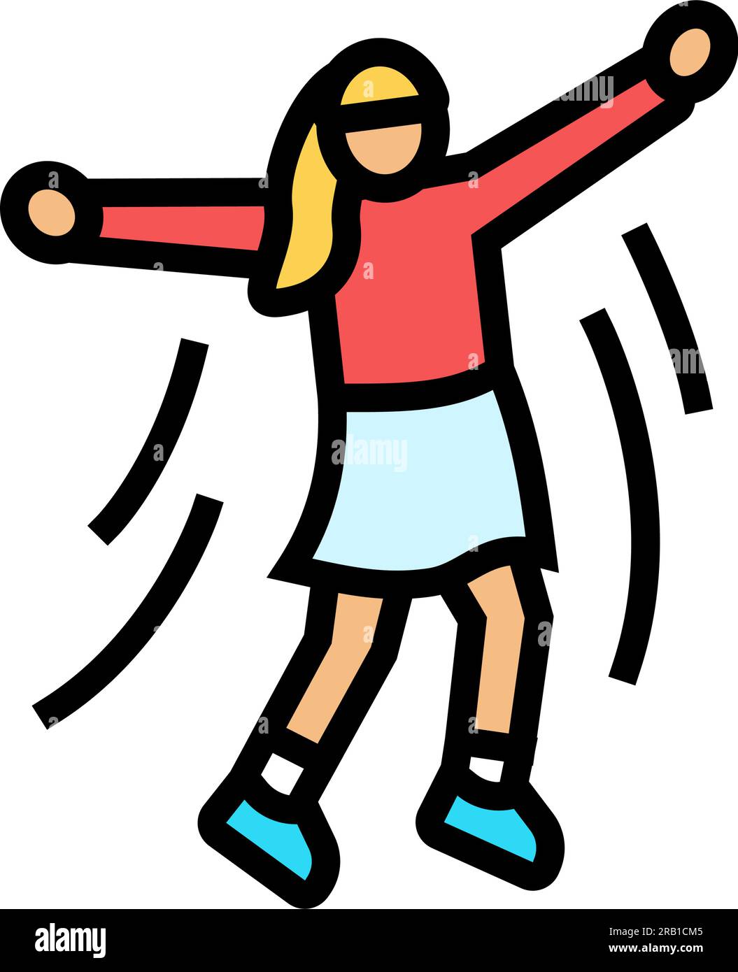 girl jumping color icon vector illustration Stock Vector Image & Art ...