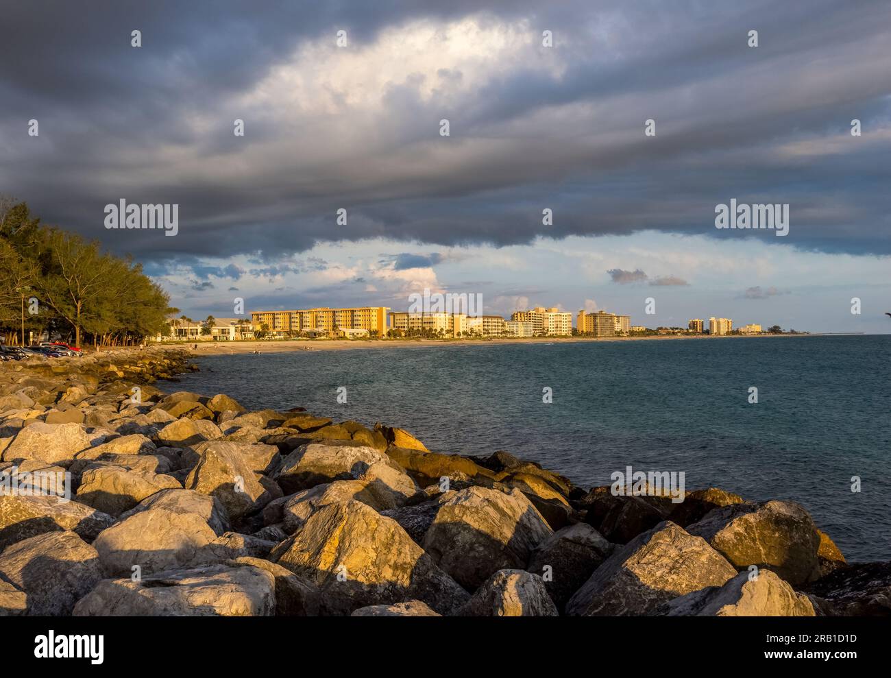 Storm in the sky over Venice Florida and the Gulf of Mexico Stock Photo