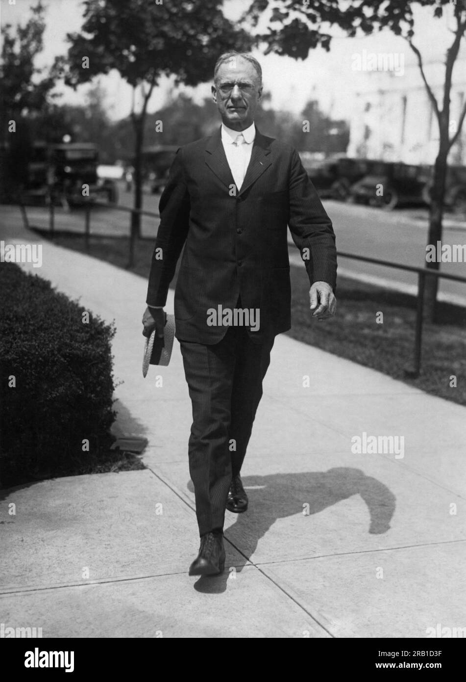 Washington, D.C.:  August 25, 1924 Surgeon General of the Army, Merritt Ireland is an ardent advocate of exercise and walks briskly to and from his office in the War Department every day. Stock Photo