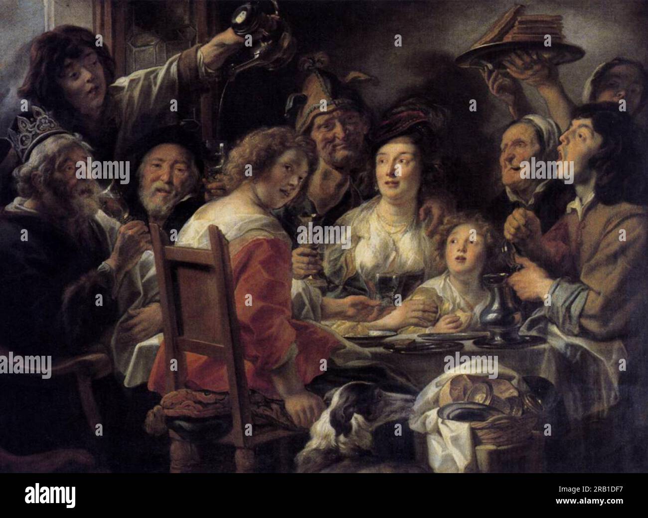 The King Drinks 1640 by Jacob Jordaens Stock Photo