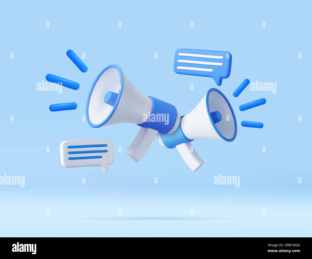 3d Megaphone with messages icon Stock Vector Image & Art Alamy