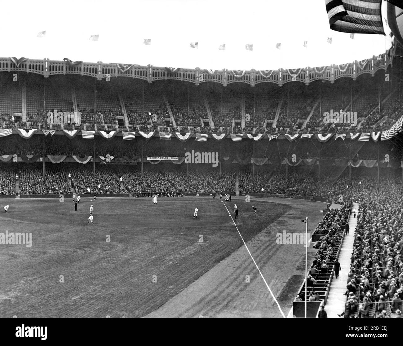 New York, New York:  c. 1926. A view of Yankee Stadium and the fans watching the Yankees play in New York City. Stock Photo