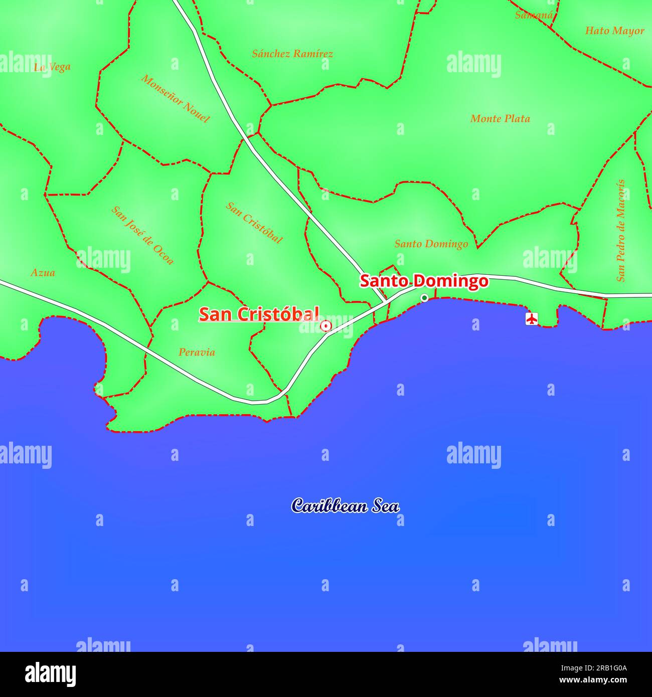 Map of San Cristóbal City in Dominican Republic Stock Photo Alamy