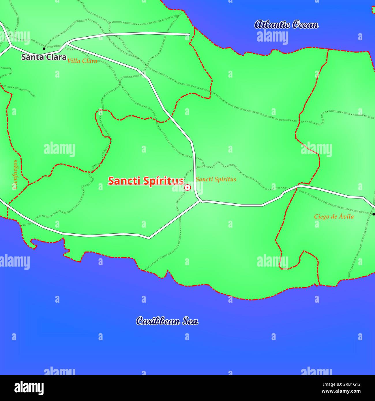 Map of Sancti Spíritus City in Cuba Stock Photo Alamy